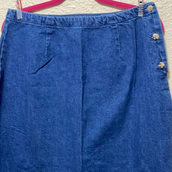 Eddie Bauer Women's Midi Denim Skirt. 36 Inches Long; 12 Inch Slit On Left Side. - Picture 2 of 14